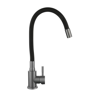 Змішувач для кухні Lidz Aria 015F3 (k35) з гнучким виливом LDARI015F3BGRP49564 Graphite/Black